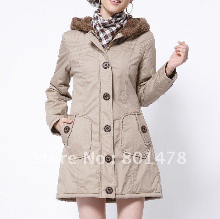 Women outerwear medium-long wadded jacket cotton-padded jacket hooded thickening plus size cotton-padded jacket ml990