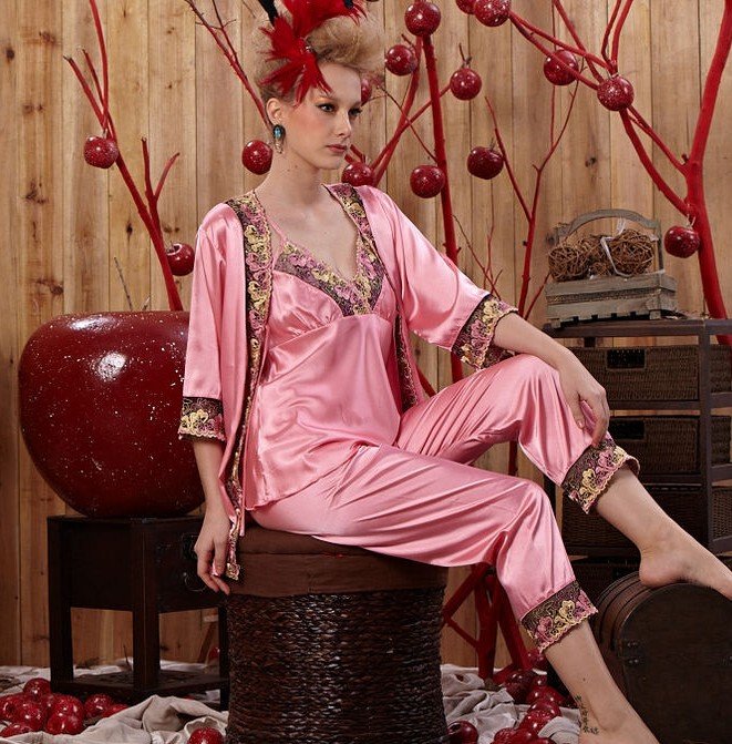 Women pajama set for 3pcs,sleepwear for lady,night wear for women