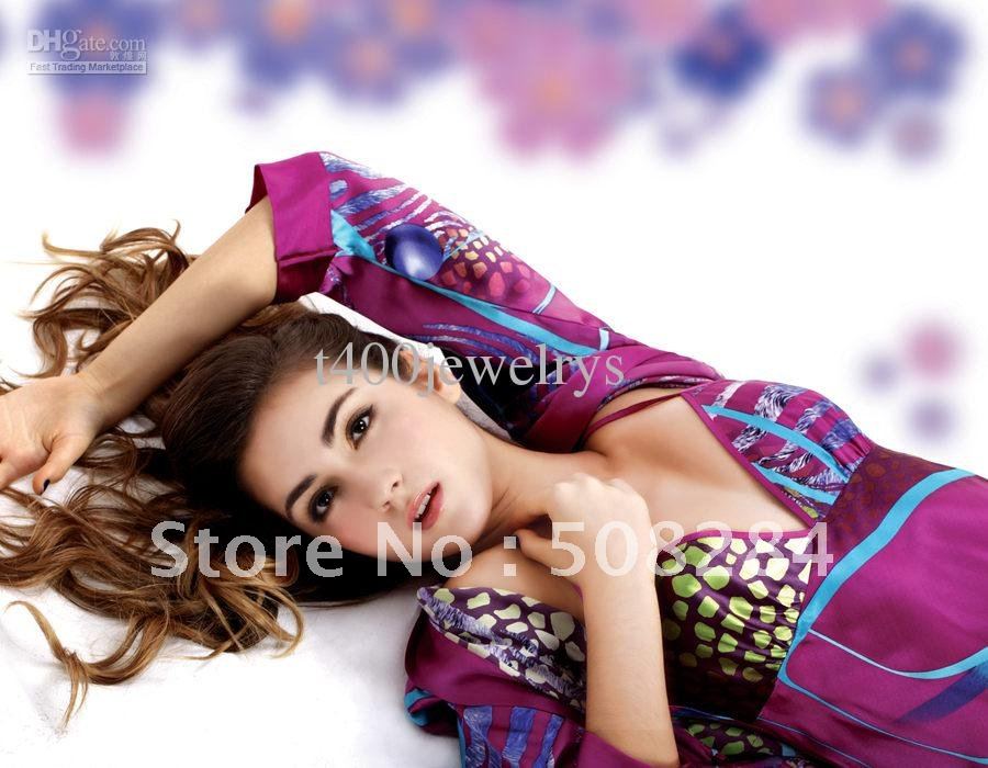 Women Pajamas Dream Sexy Night-robe+ Gallus Dress Sleepwear Silk Two Piece Pajama Home Wear 28