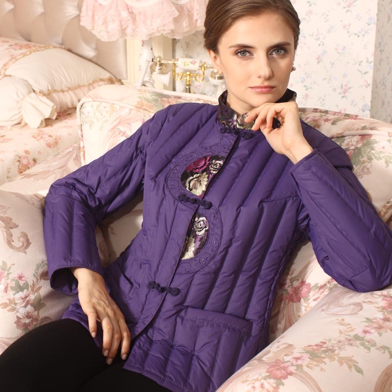 Women plus size seamless long-sleeve quinquagenarian down coat liner x151297b