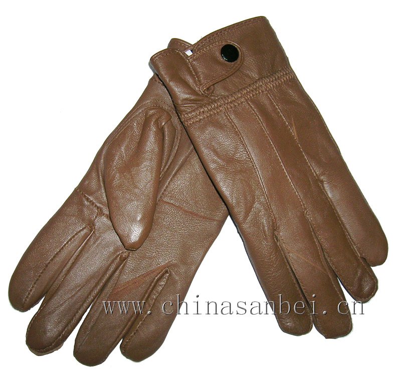 Women real genuine leather gloves sheep skin Tan color