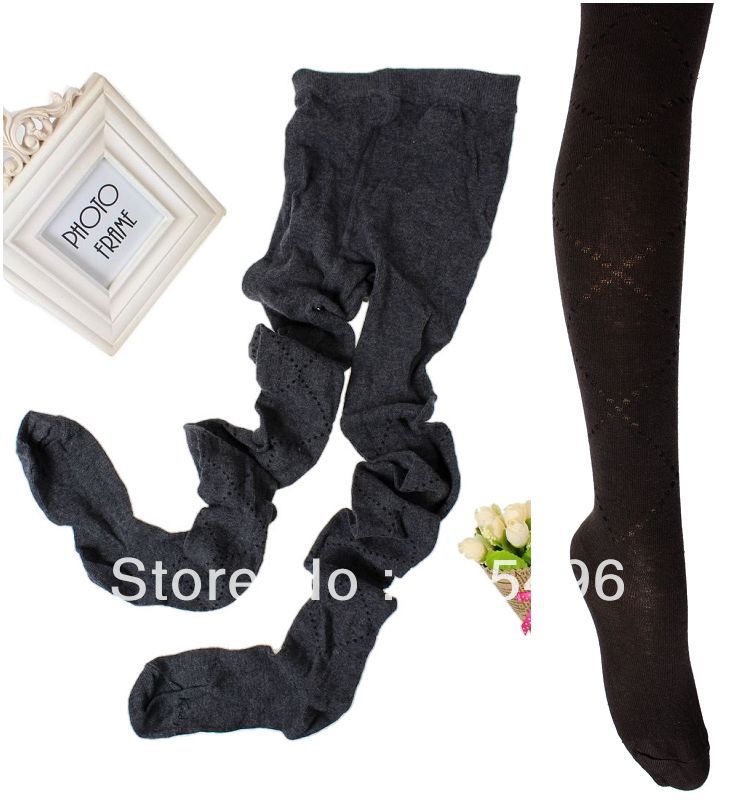 Women's 100% cotton legging rhombus pantyhose socks trousers pants