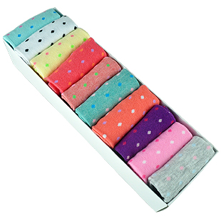 Women's 100% cotton socks student socks dot socks candy gift box 10 doubleFree shipping