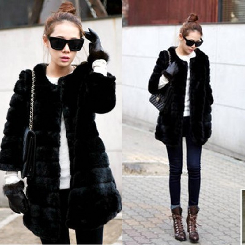 Women's 2012 autumn and winter faux fur coat outerwear thickening thermal fleece overcoat