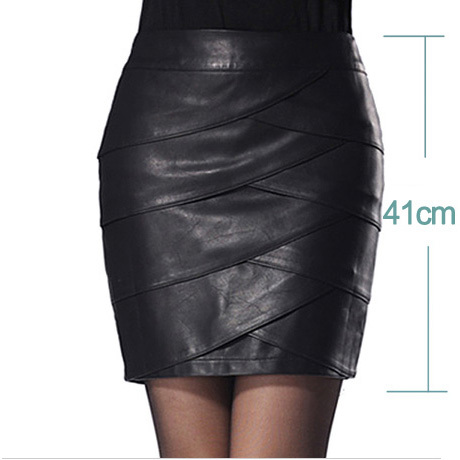 Women's 2012 autumn and winter leather skirt fashion slim bust skirt PU plus size