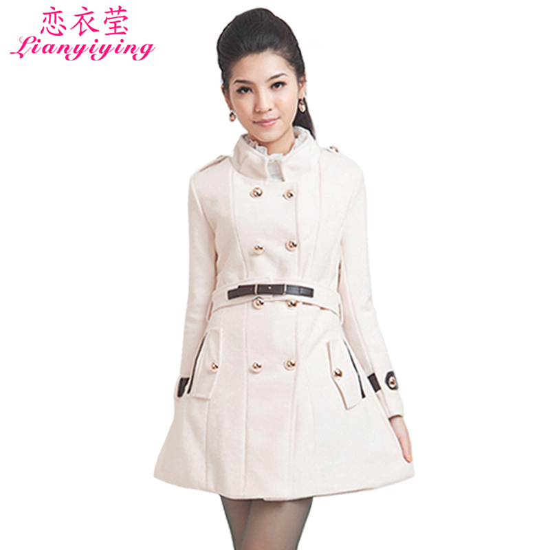 Women's 2012 autumn and winter woolen overcoat medium-long trench cashmere woolen outerwear