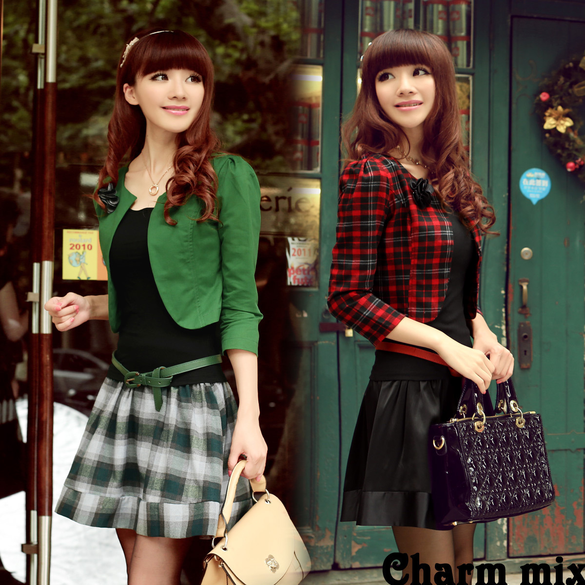 Women's 2012 autumn three piece set skirt autumn one-piece dress female