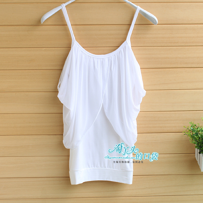 Women's 2012 modal gauze spaghetti strap vest basic shirt female spaghetti strap vest basic