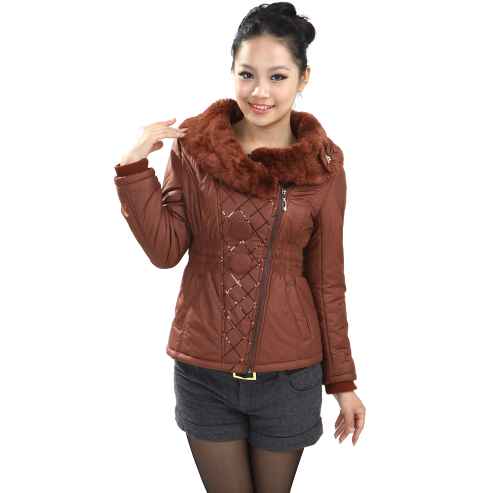 Women's 2012 winter fashion slim women's fur collar short design cotton-padded jacket cotton-padded jacket wadded jacket
