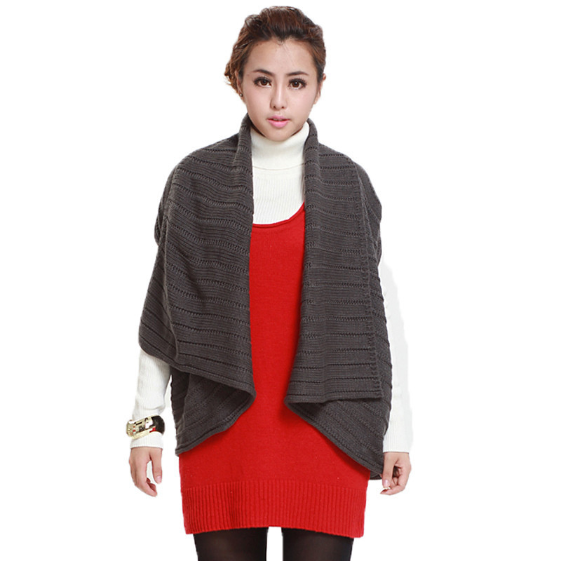 Women's 2012 winter vintage large lapel batwing type sleeveless thickening cape square collar cardigan outerwear