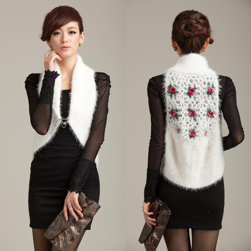 Women's 2013 spring embroidered cape women's sweater basic shirt knitted vest