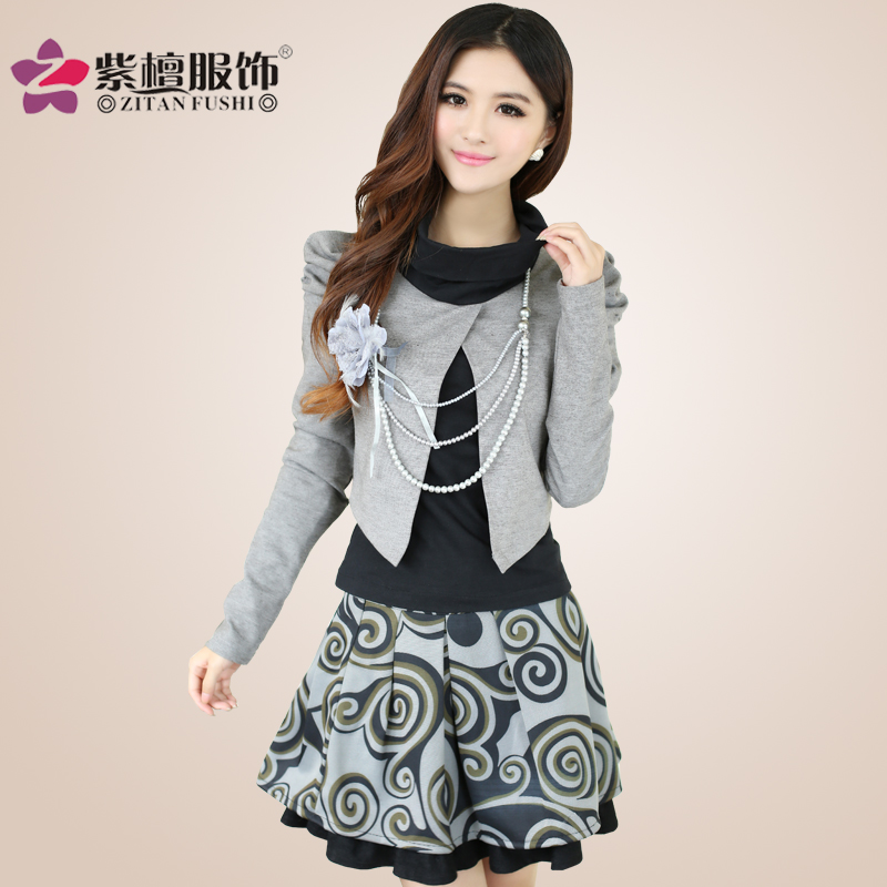 Women's 2013 spring high quality formal slim twinset set skirt