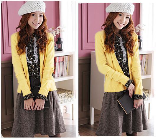Women's 809 pearl button long-sleeve sweater