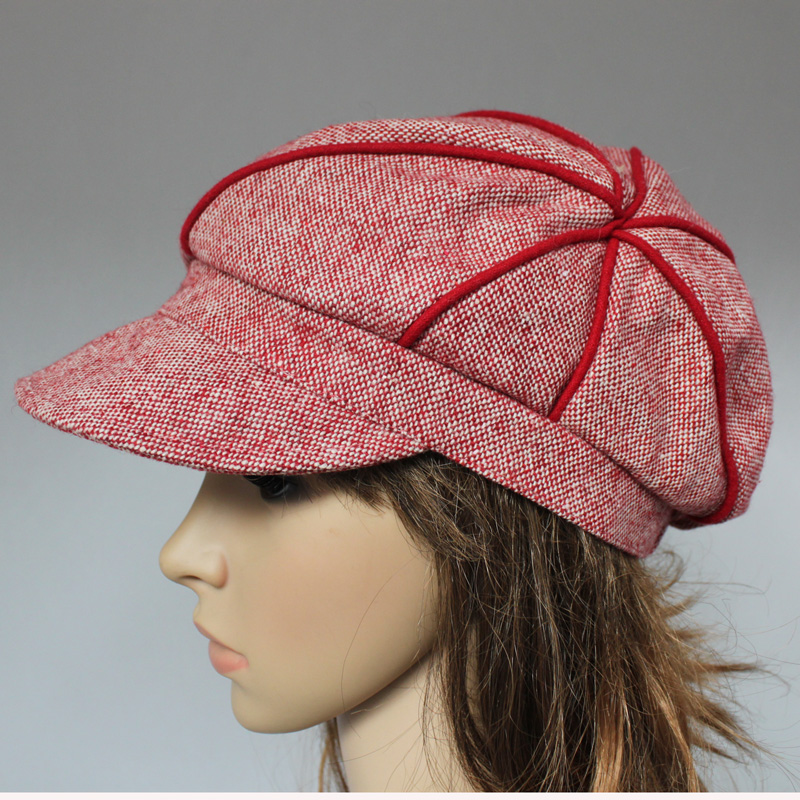 Women's asymmetrical octagonal hat cap lining fleece thermal autumn and winter