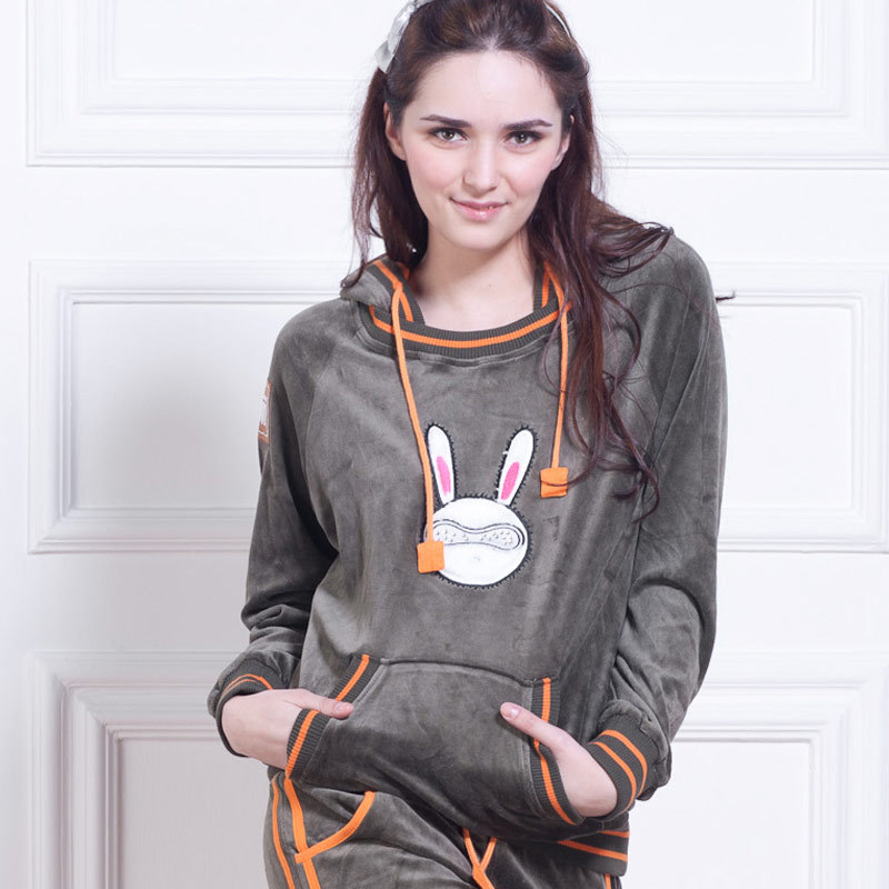 Women's at home lounge long-sleeve top with a hood sweatshirt underwear rd20140