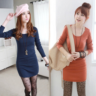 Women's autumn and winter knitted basic shirt candy color all-match slim stretch cotton o-neck pullover wool sweater