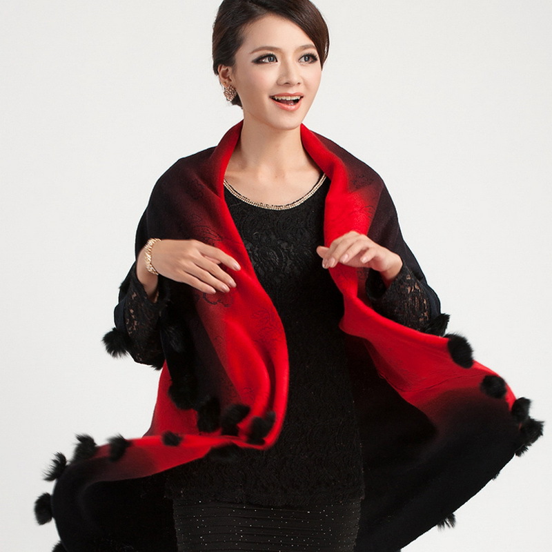 Women's autumn and winter medium-long sheep wool knitted formal dress cloak cape sweater outerwear cardigan