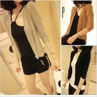 Women's autumn new arrival 2012 three quarter sleeve solid color cardigan small sunscreen air conditioning shirt c248