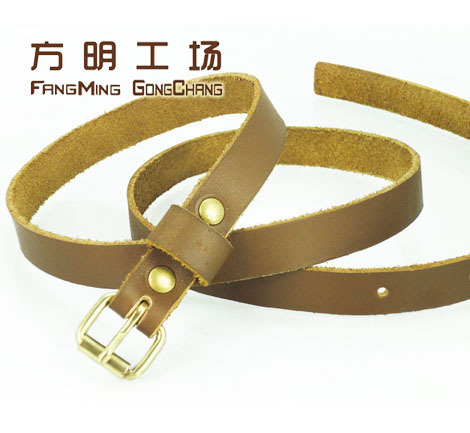 Women's belt genuine leather belt strap first layer of cowhide khaki bright gold