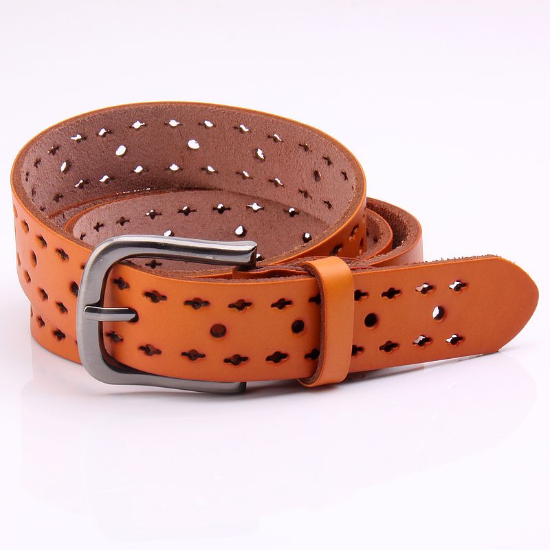 Women's belt men's strap women's male genuine leather cutout strap jeans belt