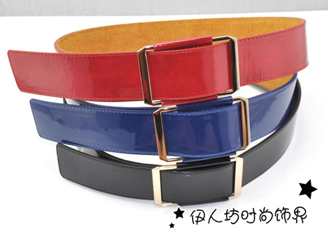 Women's belt strap japanned leather wide belt genuine leather belt women's cummerbund fashion star