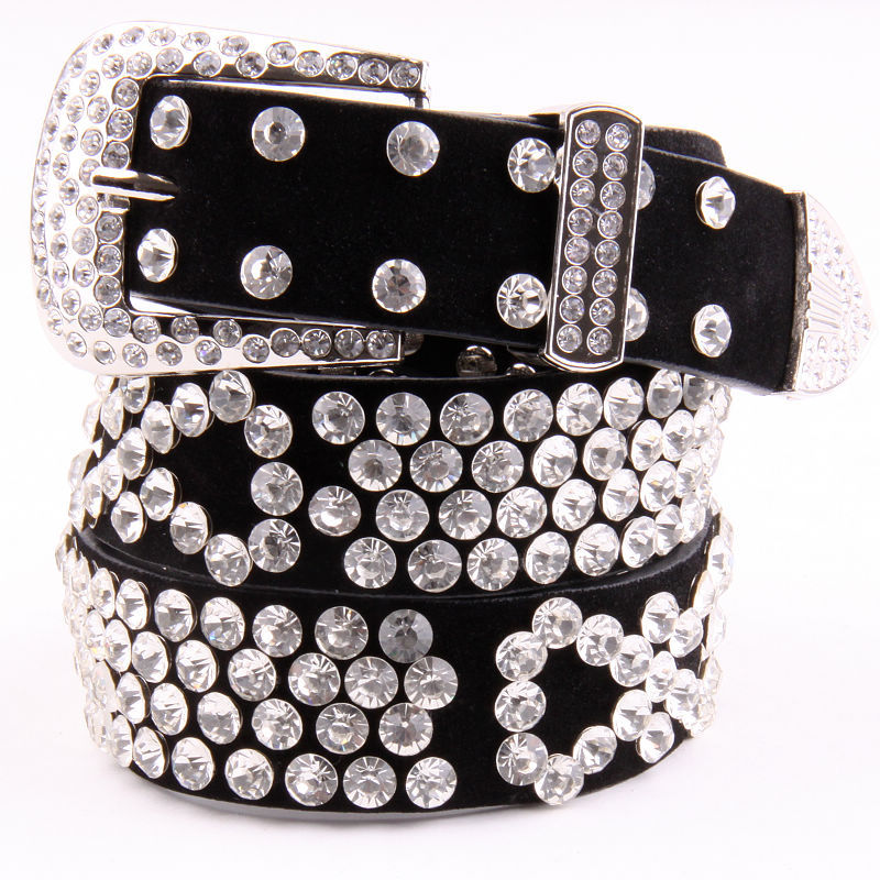 Women's belt Women rhinestone full rhinestone fashion diamond genuine leather cowhide crystal with diamond strap