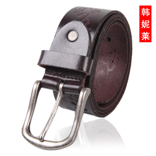 Women's belt women's genuine leather strap cowhide cutout crushing sculpture women's casual strap