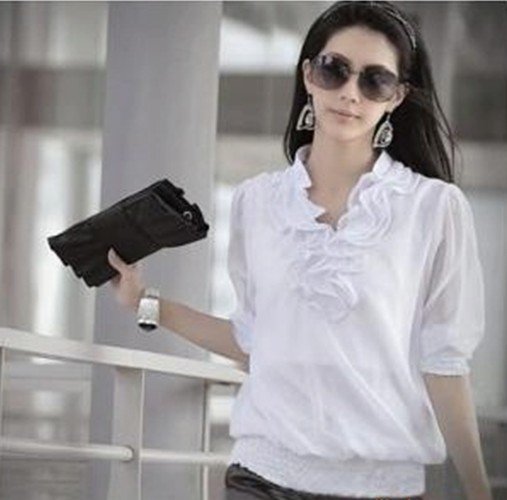 women's blouse Chiffon T shirt 1202084 Wholesales Free Shipping