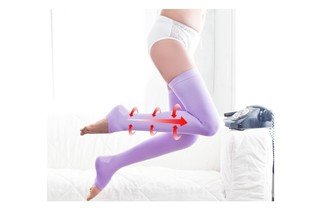 Women's Bodybuilding Beauty Leg Varicose Veins Sleeping Seamless Slimming Leggings Socks,two colour