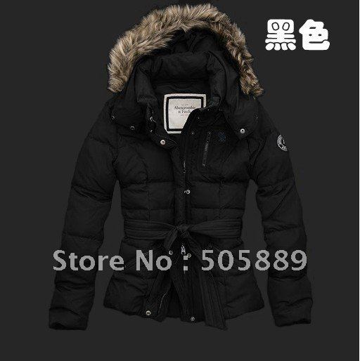 WOMEN'S BRAND DOWN COAT/2012 NEW FASHION HOODED DOWN JACKET WITH BELT,  LADY WINTER COAT