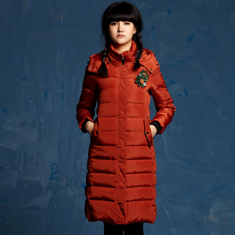 Women's brief long design down coat 2w945