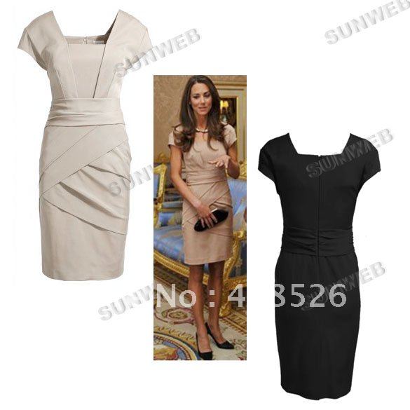 Women's Business Office Trendy Fashion Elegant OL Dress Lady Two Colors free shopping 3350