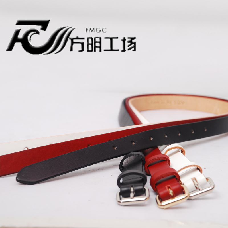 Women's candy color genuine leather belt women's all-match fashion first layer of cowhide belt accessories white