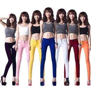 women's candy multicolour basic casual pants jeans skinny jeans thin pencil pants 24COLORS