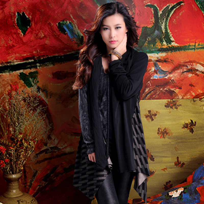 Women's cardigan medium-long basic shirt spring sweater 2 piece set
