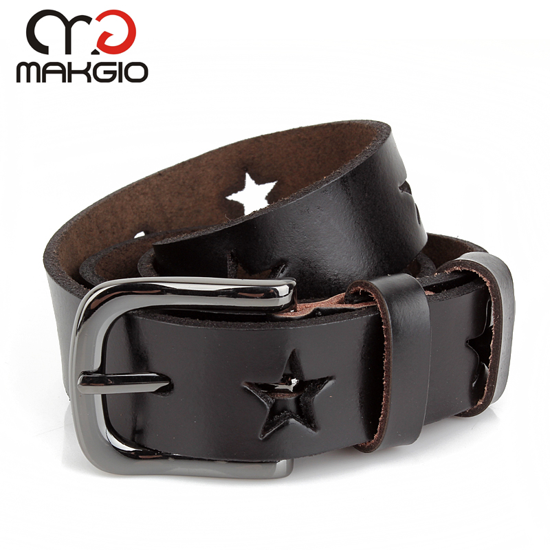 Women's casual genuine leather strap pin buckle fashion cowhide belt all-match embossed belt