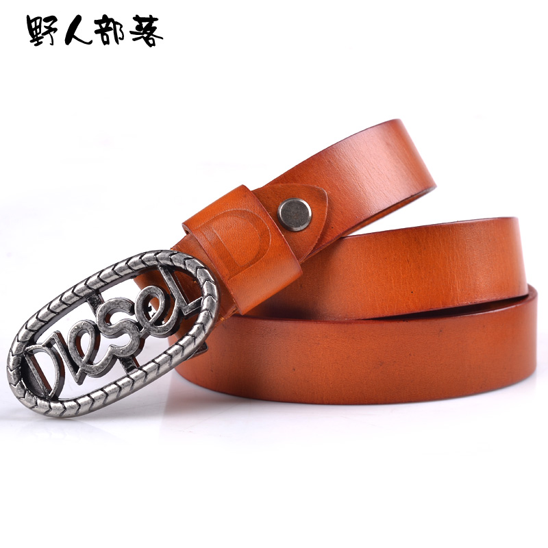 Women's casual kindredship leather genuine leather fashion all-match thin belt jeans letter strap 7115