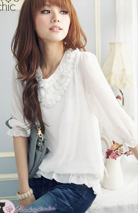 Women's Chiffon Blouse Free Shipping,High Quality,Cheap t Shirt,tee Sexy Shirt 3 Days Leading, Cheap ,Wholesale Price/1 Pcs/Lot