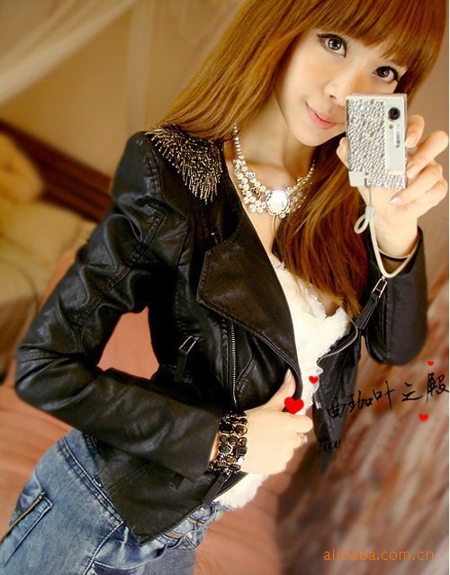 Women's clothes hot-selling , leather clothing female short design coat