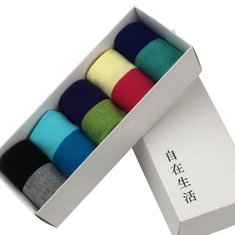 Women's  cotton  cotton knee-high autumn and winter candy color cartoon multicolour gift box socks
