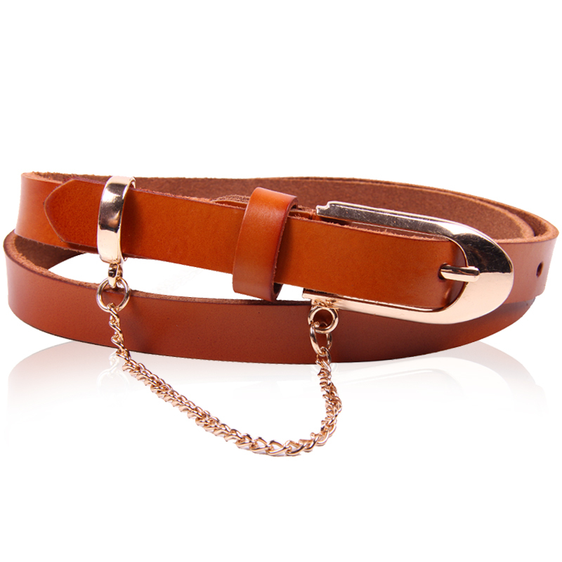 Women's cowhide thin belt female all-match genuine leather decoration women's fashion strap Women