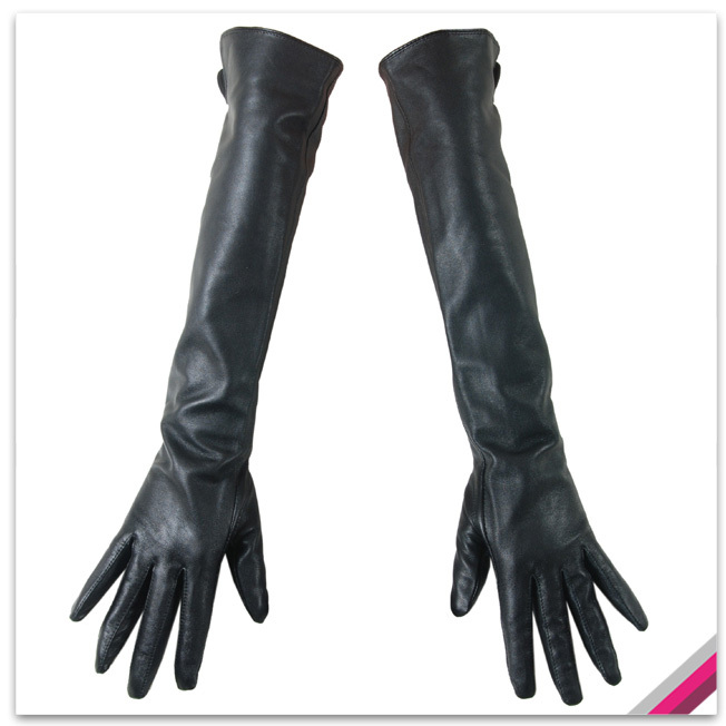 Women's design long gloves women's 45cmt design sheepskin long gloves straight genuine leather gloves