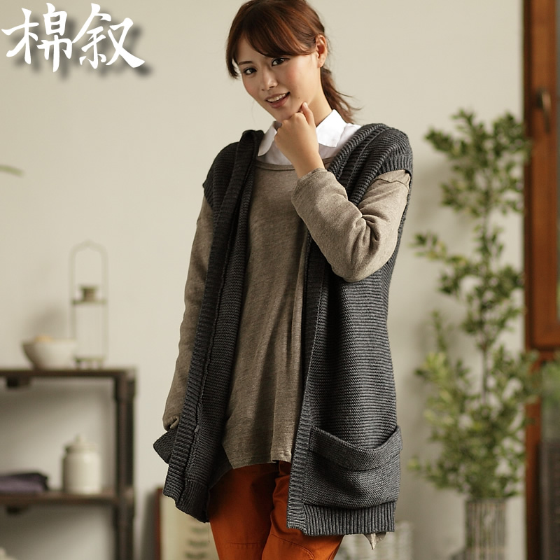 Women's design . new arrival pure large pocket with a hood vest sweater rdquo .