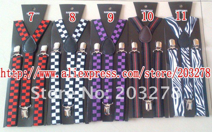 women's diamond braces suspenders Mens neon fancy dress Adjustable Y-back elastic belt 60pcs/lot