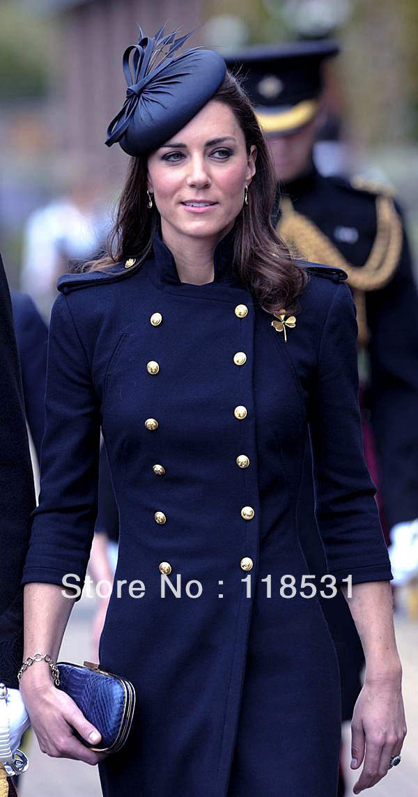Women's double-breasted cashmere wool trench coat jacket Princess Kate upscale wool coats Free Shipping