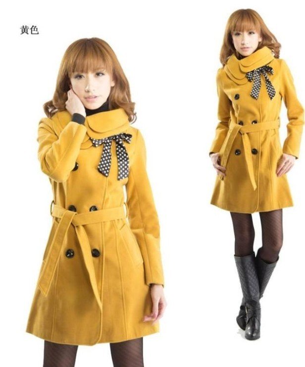 Women's double breasted trench coat Winter Wool blended Coat Long Jacket overcoat Size M/L/XL/XXL Free shipping LJ244