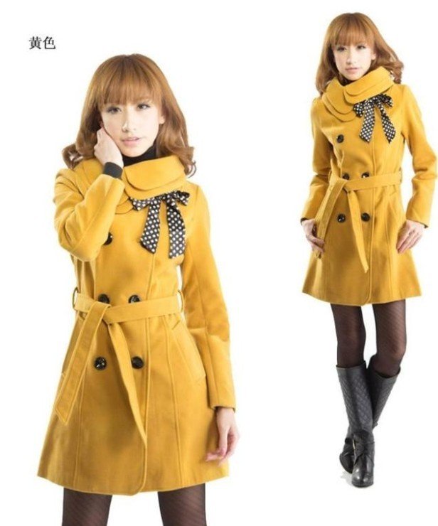 Women's double breasted trench coat Winter Wool blended Coat Long Jacket overcoat Size M/L/XL/XXL Free shipping LJ244