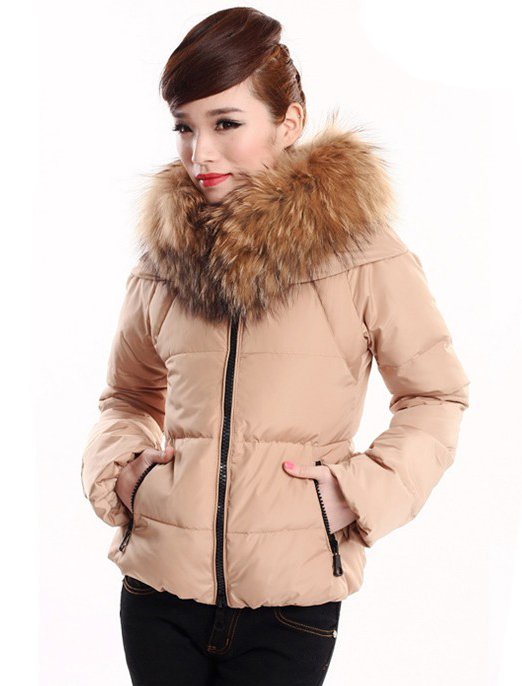 Women's Down Coat 2013 New Fashion raccoon Fur Collar Slim Style Warm  Winter Jacket Free shipping WWY005