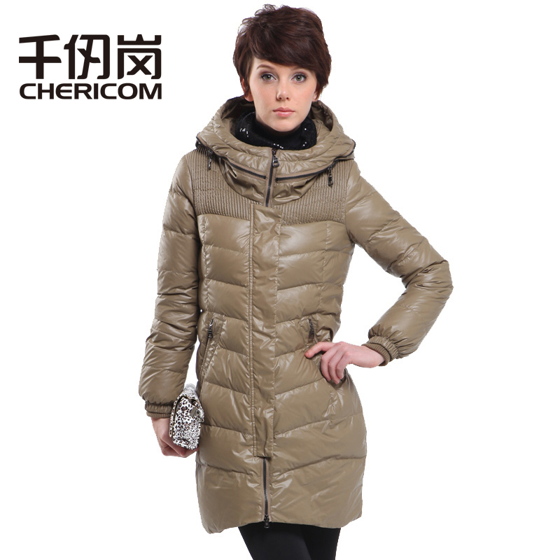 Women's down coat fashion thin with a hood slim medium-long c-722 , #6915 SERIES