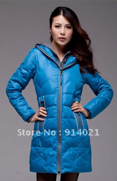 Women's down coat,winter outerwear, 90% goose down medium-long down coat,black,red,blue and yellow colors,